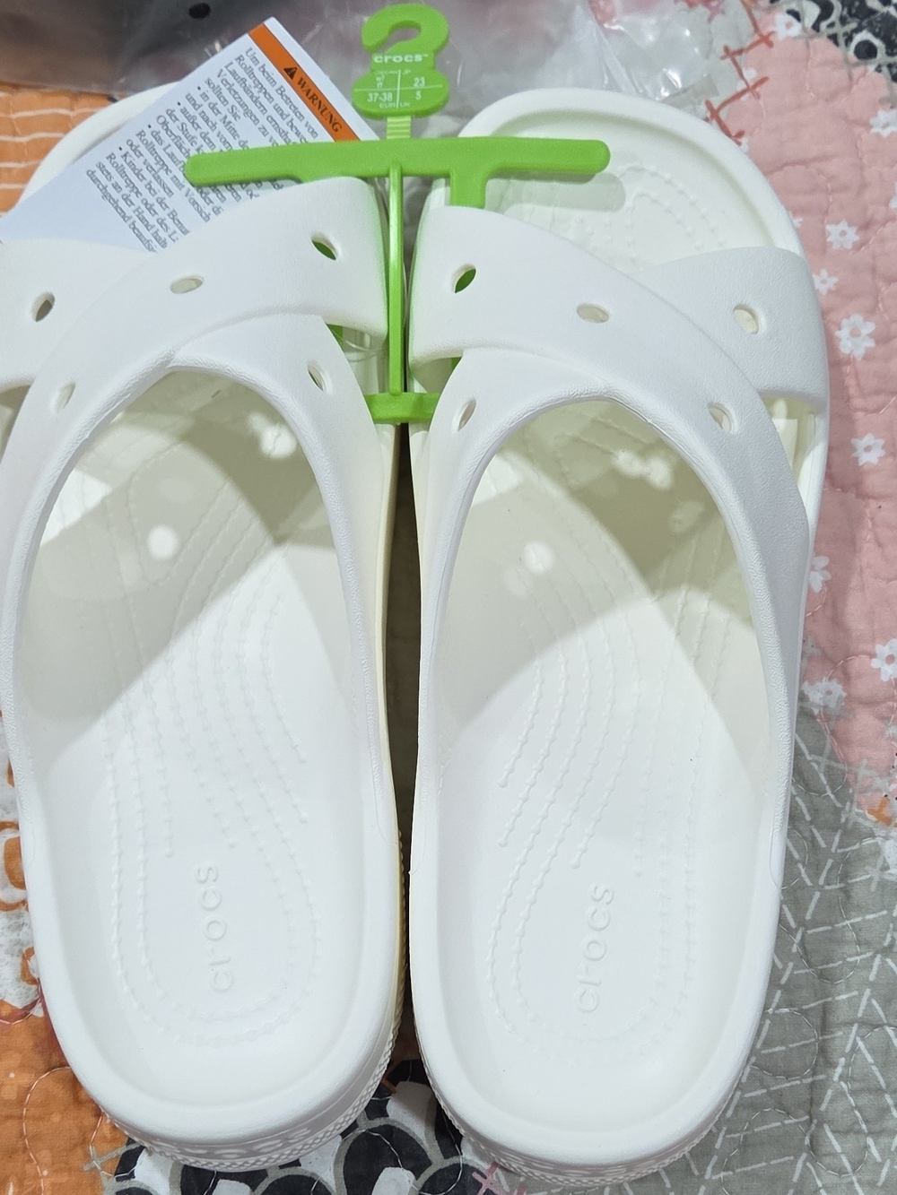 CROCS Kids' White Slip-On Sandals